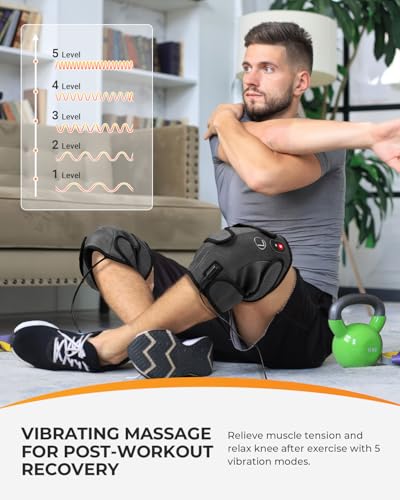 CooCoCo Knee Massager with Heat Cold, Vibration Massage - color: Gray