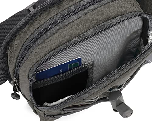 Waist Pack with Water Bottle Holder for Running Walking Hiking Fanny Pack - color: Grey