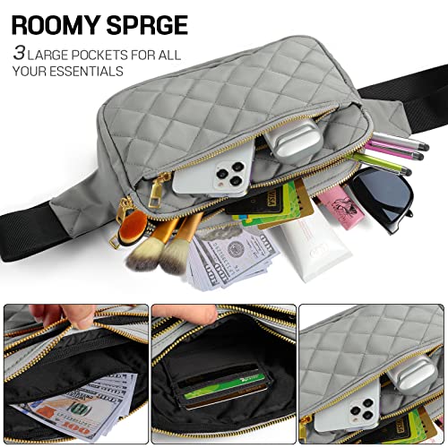 CXWMZY Fashion Fanny Packs for Women & Men, Girls Boys Teens Waist Bag Hip Bum Bag Cute Fanny Pack Casual Bum Bag with Multi-Pockets Adjustable Belts for Disney Traveling Cycling Running (Gray) - color: Gray