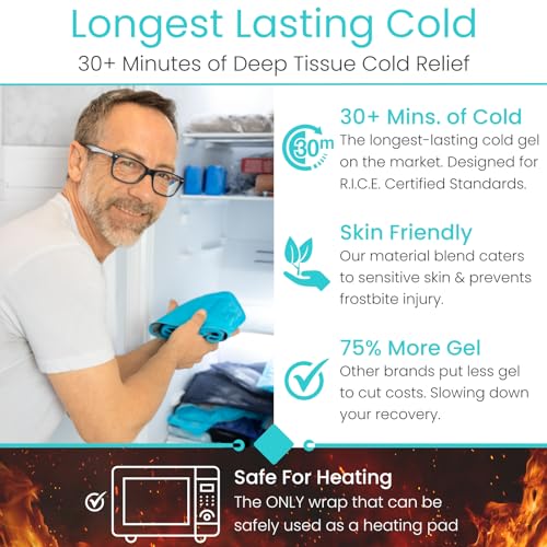 Vive Calf & Shin Ice Pack Wrap (Single) - Extra Strength Hot & Cold Therapy - size: Single