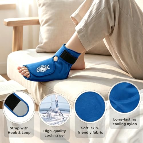Ankle Ice Pack Wrap, Heel Ice Pack Wrap for Plantar Fasciitis Relief - color: Blue, size: Large