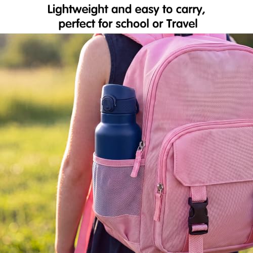 GOPPUS 17oz Insulated Water Bottle with Leak-Proof Flip Lid & Carry Handle,Double-Wall Stainless Steel Bottle for School,Outdoor,and the Gym（Ink blue） - color: Ink blue