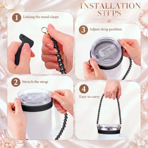 Silifine Silicone Water Bottle Holder Sling with Pearl Strap, Dark Pearl - color: Dark Pearl