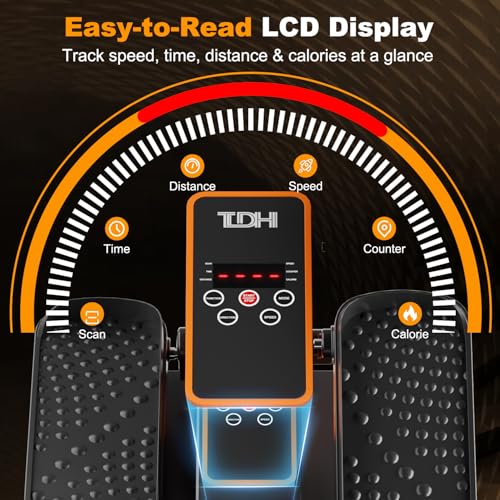 TDH Under Desk Elliptical Machine Leg Exerciser Electric - color: Orange-Black