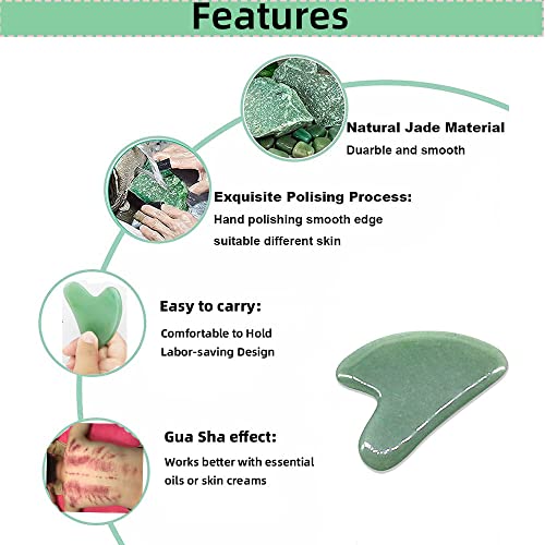 Gua Sha Facials Tools for Jaw Massage Tools Board Natural Jade Stone for SPA Acupuncture Therapy Trigger Point Treatment - style: P