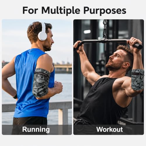 1 Pack Running Phone Armband Holder, Zipper Wrist Arm Pouch for Workout Gym Jogging Pocket for Phone Keys Cards Men Women - color: Skull