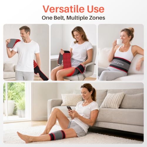 Comfytemp Red Light Belt with 126 LEDs, 660nm & 850nm, 22W(Corded, Red) - color: Red
