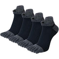 VWELL Cotton Toe Socks Five Finger Socks No Show Crew Athletic Running Socks 4 Pairs,Size 7-11 - color: Dark Blue
