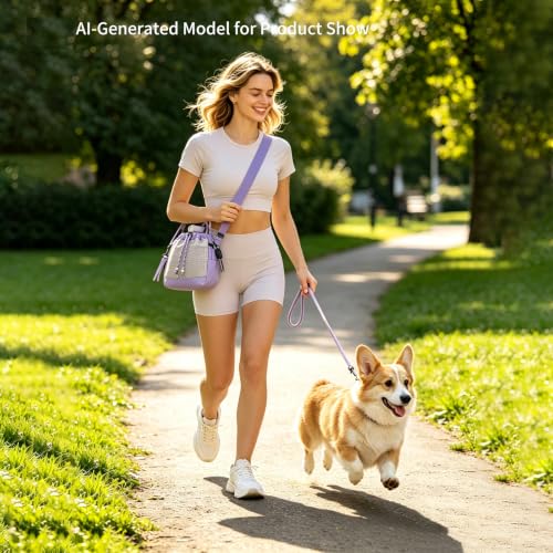 Water Bottle Carrier Bag with Strap, Water Bottle Holder Crossbody Backpack Handbags for Women Men for Hiking - color: Purple