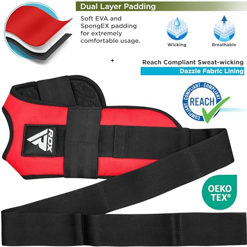 RDX Yoga Stretching Strap, Ankle Ligament Stretcher Belt with Loops Ligament Stretch Band, Fitness Leg Stretcher for Plantar Fasciitis, Foot Stretch Assist for Hamstring, Flexibility Exercise - color: Red