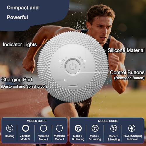 HODEMI Vibrating Massage Ball with Heat, Deep Tissue Massage Ball for Muscle Recovery & Myofascial Release, Neck, Shoulder, Back, Legs & Feet, 7 Modes & Smart Memory (Gray) - color: Gray