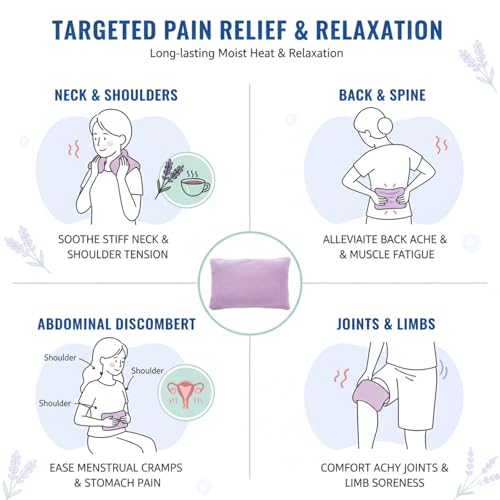 Microwavable Heating Pad - Multi-Purpose Warm Relief for Neck, Shoulders, Lumbar Muscles, Colic & Upset Stomach, Soft Skin-Friendly Fabric, Portable for Home/Office/Travel