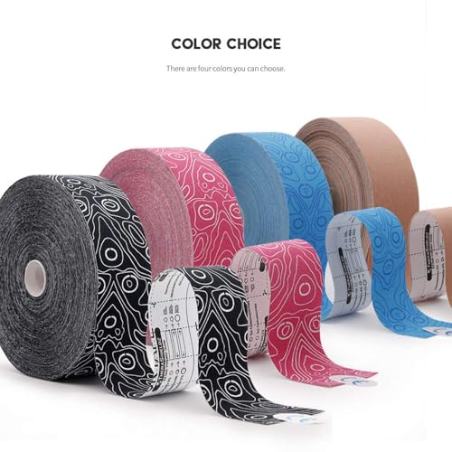 (2in X 103 Feet) OK TAPE PRO Bulk Kinesiology Tape, Original Elastic Latex Free Kinesiology Therapeutic Tape, Free Cut Printed - color: Black+black