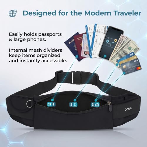 The Belt of Orion Money Belt, Anti-Theft Travel Waist Pack, Slim 9x4in - size: Travel 9"x4"