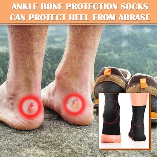 Geyoga 2 Pairs Ice Skating Socks for Women Figure Skating Protect Tendon Heel Ankle Padded Guards Sleeve Pad Ski Splints(Mixing Color) - color: Black Color