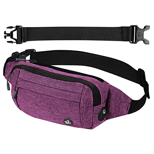 WATERFLY Small Fanny Pack Crossbody Lightweight Waist Bag for Woman Man - color: Purple