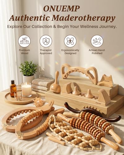 ONUEMP 2PCS Wooden Massage Fascia Stick & Back Massager Roller Rope - size: 2PCS Roller Rope