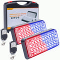 Magnetic Flashing Strobe Lights/w Controller, R/B 2-Pcs - color: R/B
