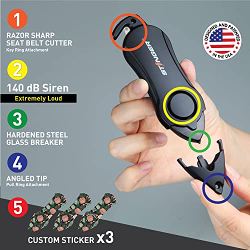 Stinger USA 140dB Siren Personal Safety Alarm Keychain Emergency Tool - color: Green Flower