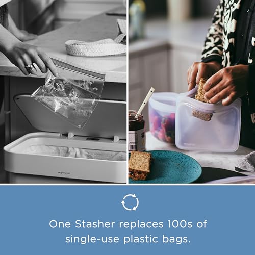 Stasher Premium Reusable Silicone Bag, Stand-Up Mega, Clear, 104 oz - size: Mega