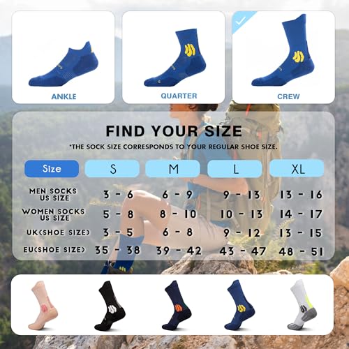 BRISIRA Coolmax Bamboo Viscose Compression Running Socks Crew Mid Calf - color: 3 Pairs White, size: 6-9