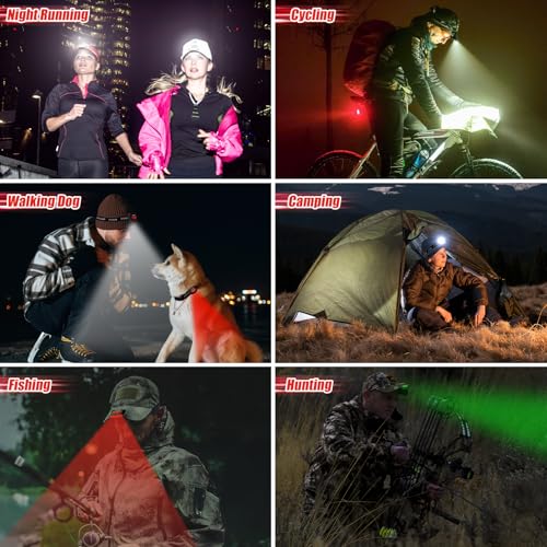 2-Pack Rechargeable Cap Light,Portable headlamps,Clip on Hat with Motion Sensor,Lightweight IPX4 Waterproof,Night Vision LED Lights for Hunting Fishing Camping Hiking Cycling (Pink+Red) - color: Red+Pink