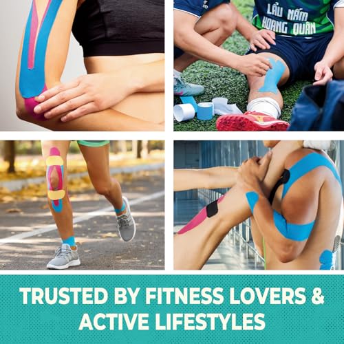 Kinesiology Tape 5 Rolls (2" x 16.4FT) Uncut Sports Tape - size: 2IN
