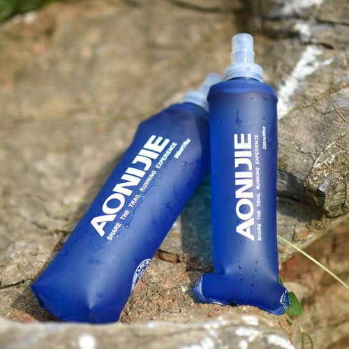 TRIWONDER TPU Soft Folding Water Bottles BPA-Free Collapsible Flask for Hydration Pack - Ideal for Running Hiking Cycling Climbing (500ml/16.9oz - Pack of 2) - color: 500ml/16.9oz - Pack of 2
