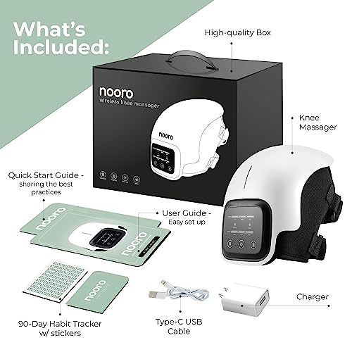 nooro Portable Knee Massager with Heat, Red Light, & Massage Therapy, Relax Tight Muscles and Helps Minor Joint Stiffness and Discomfort, Hands-Free Design