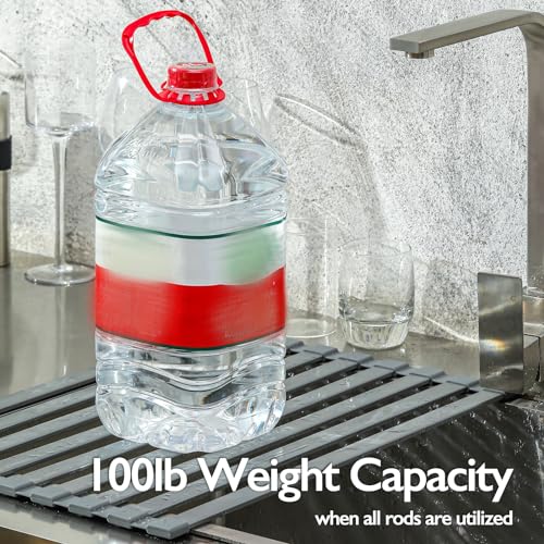 Mistifi Over-Sink Roll-Up Dish Drying Rack,Aluminum