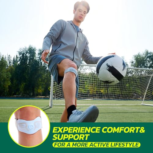 aoFIT 2 Pack Patella Knee Strap Band for Knee Pain Knee Support Patellar Stabilizer Braces Tendon Ergonomic Silicone Pad adjustable Compression for Running Jumping Squats Basketball All Activities