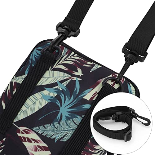 HUA ANGEL Multifunctional Fanny Pack for Men & Women Lightweight Waist Bag with 3 Zip Compartments, Cross body bag for Running Walking Sport Travel - color: Black leaves