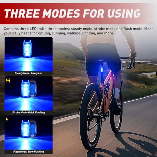Nilight LED Safety Light 4PCS Blue Marine Navigation Bike Tail Lights - color: 3LED Safety Light-Blue