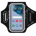 Armband for Samsung Galaxy S26 S25 S24 S23 S22 Ultra/Plus/FE, Gym Running Workouts Arm Band with Earbuds Holder (Black) - color: Black