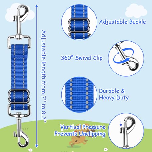 YUEPET Dog Safety Collar Clips 2 Pack Adjustable Prong Collar Backup Clips - color: Red+Blue