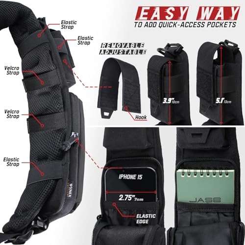 WYNEX Molle Backpack Shoulder Strap Pouches of Water Bottle Pouch Version - color: Black-2pcs-A+B