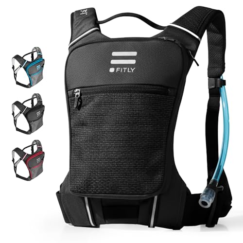 FITLY Sub90 Running Hydration Vest - No-Bounce Water Pack - color: Edgy Black, size: X-Small-Small