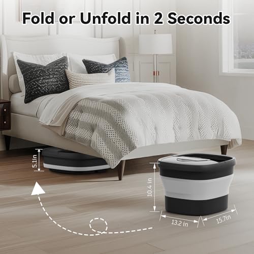 Foot Spa Collapsible, Foot Bath Massager with Heat, Remote, Timer