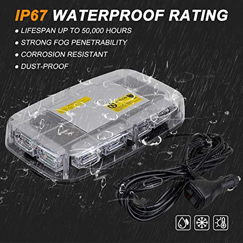 ASPL 48LED Roof Top Strobe Lights with Magnetic Base - color: Blue/White