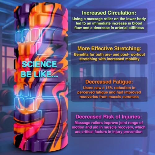 321 STRONG Patented 3-Zone Massage Roller, Medium Density for Exercise - color: Sunrise