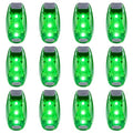 12 Pack Led Safety Light, Safety Light, High Visibility Strobe Running Lights Used for Bicycle, Walking Etc. Clip-On Running Lights Clip to Clothes Strap to Wrist, Bike Or Anywhere - color: Green