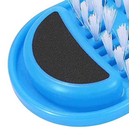 Kissbuty Magic Feet Cleaner Simple Foot Scrubber Shower Spa Easy Feet Cleaning Brush Exfoliating Foot Massager Slipper for Unisex Adults, 1 Pc (Blue)