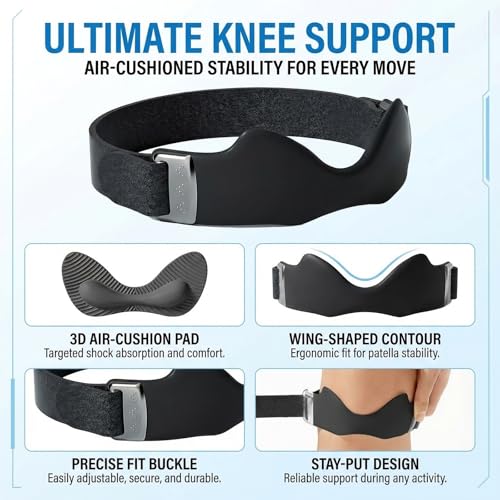 Silicone Patellar Tendon Knee Strap for Men & Women, Non-Slip Targeted Support for Jumper's Knee, Running, Squats & Walking, Lightweight Adjustable Under-Kneecap Brace Daily Activity, (Grey, 2 Pack) - color: Grey