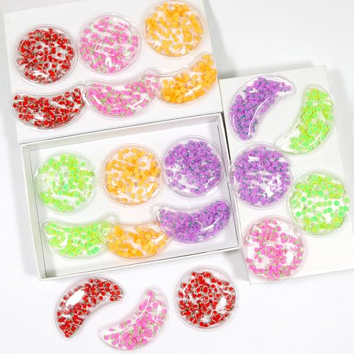 4PCS Gel Eye Ice Pack Set Reusable, Cold and Hot Compress for Eyes - color: Apples