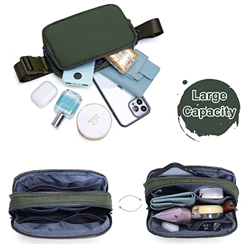 AROME Mini Belt Bag for Women Men Fashion Waist Packs Fanny Pack - color: Army Green