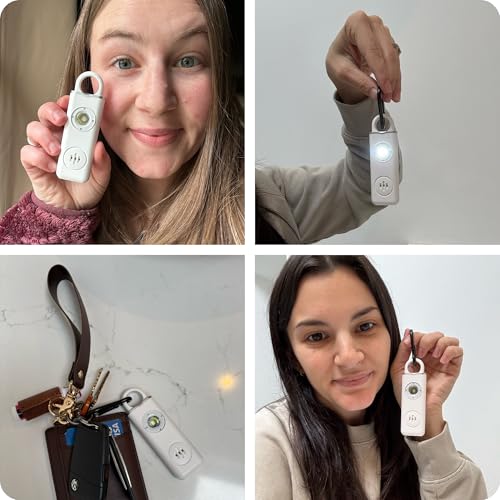 Personal Alarm for Women Safety, 130dB Loud Siren Keychain, TSA Safe, White - color: E - White