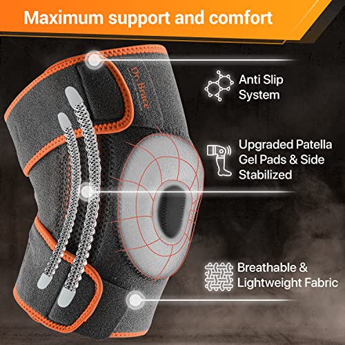 DR. BRACE ELITE Knee Brace with Side Stabilizers & Patella Gel Pads - color: Mars, size: Medium