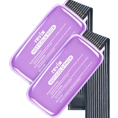 REVIX Ice Packs for Injuries Reusable, 2 Pack Hot & Cold Gel Packs, Large - color: Purple, size: Large 12 x 6 Inch