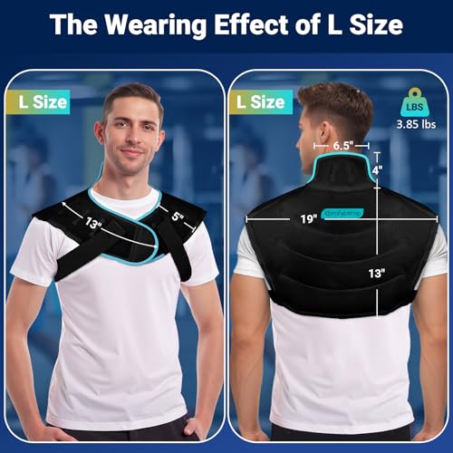 Comfytemp Large Ice Pack for Neck Shoulders Upper Back Pain Relief, Black - color: Black, size: Large