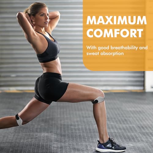 JHVW Patellar Tendon Support Strap 2-Pack, Knee Brace for Women Men, Adjustable Knee Patella Band Strap for Tendonitis, Running, Squats (Gray) - color: Gray